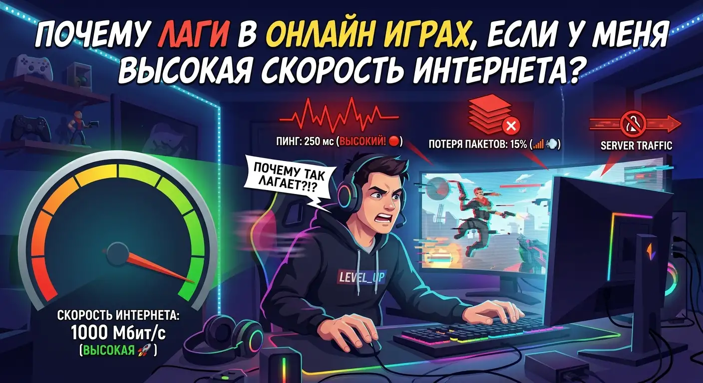 Высокая скорость, но лаги в игре? Почему ваш интернет тормозит онлайн-игры