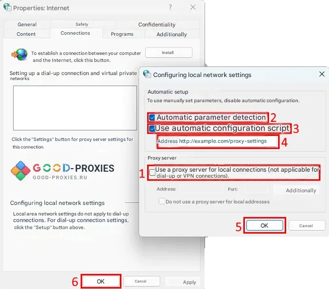 Automatic detection and PAC file in Internet Properties.